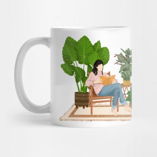 Reading with plants 1 Mug